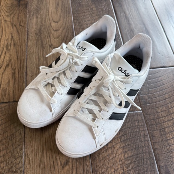 adidas Shoes - Adidas Grand Court Cloudfoam Comfort White Black Sneakers GW9214 Womens‎ 8